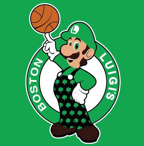 Boston Luigis logo fabric transfer